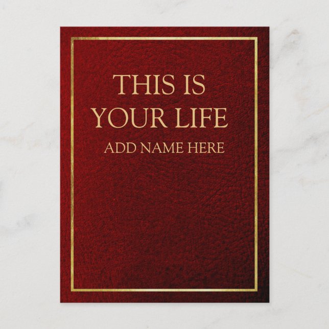 This is Your Life Funny Parody Personalized Postcard (Front)