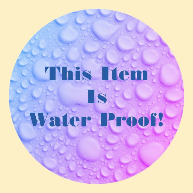 This Item Is Water Proof DIY Text Photo, Blue&Pink Classic Round Sticker (Creator Uploaded)