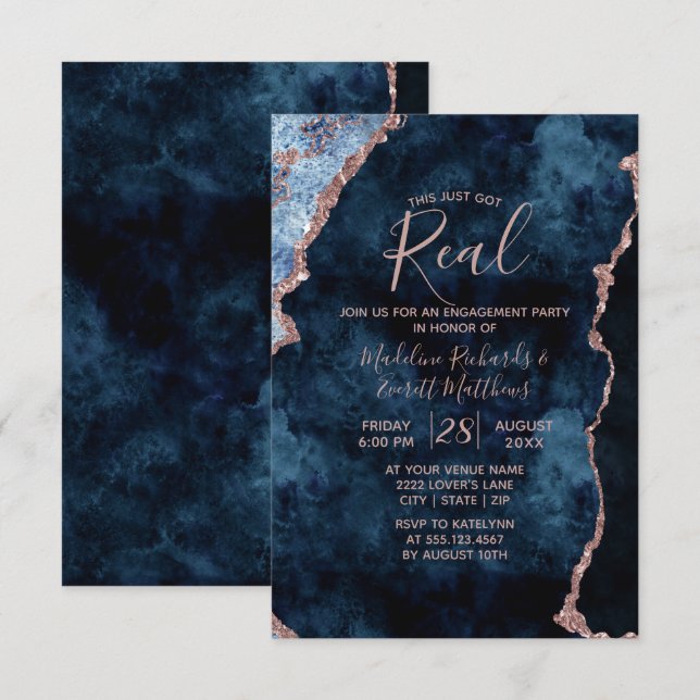 This Just Got Real Engagement Party Invitations (Front/Back)