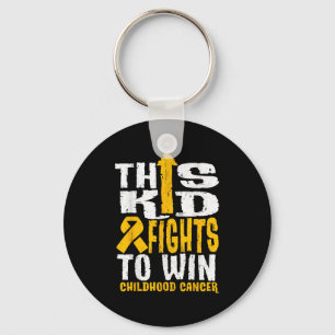 This Kid Fights To Win Childhood Cancer Awareness  Keychain