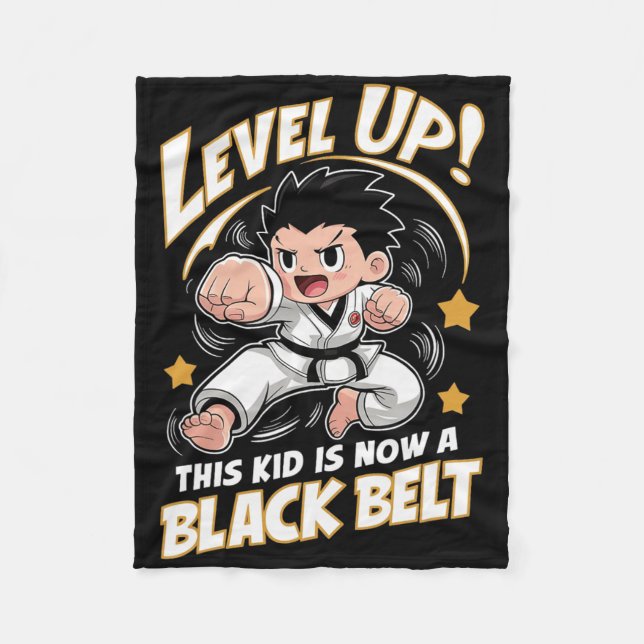 This Kid Is Now A Black Belt Karate Hapkido Award  Fleece Blanket (Front)