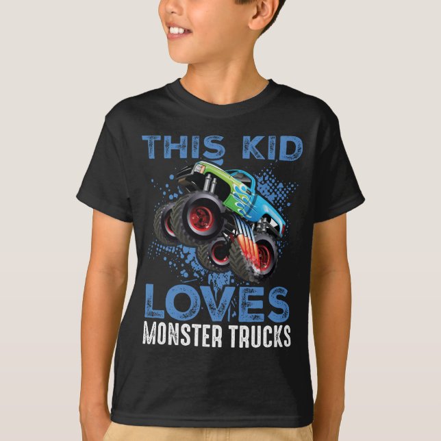 This Kid Loves Monster Trucks T-Shirt (Front)