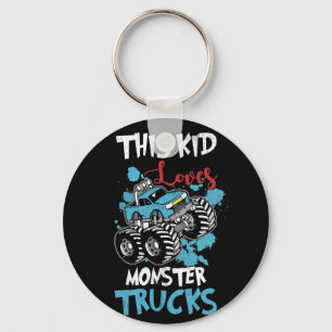 This Kid Loves Monster Trucks Tee Keychain