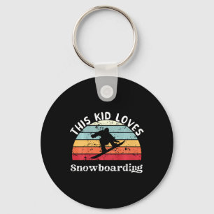 This Kid Loves Snowboarding Boys Girls Keychain