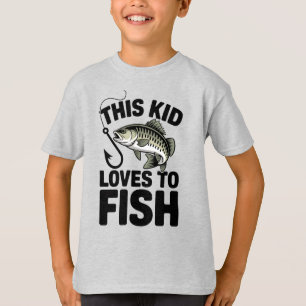 This Kid Loves to Fish Fishing Children Fisherman T-Shirt