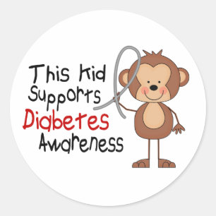 This Kid Supports Diabetes Awareness Classic Round Sticker