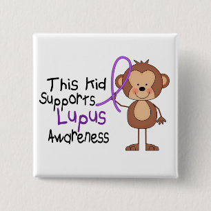 This Kid Supports Lupus Awareness 2 Inch Square Button