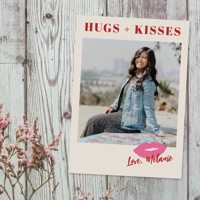 This Kiss Script Valentine's Day Photo Card - Pink (Creator Uploaded)