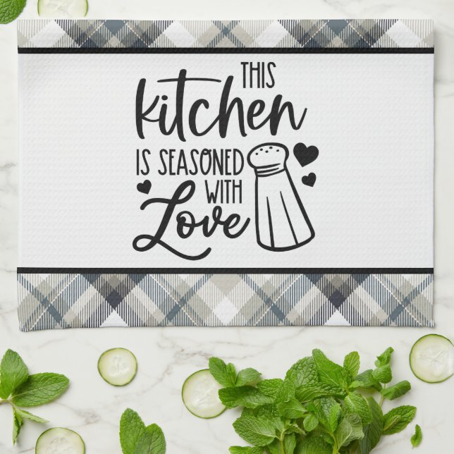 This kitchen is seasoned with love  towel (Folded)