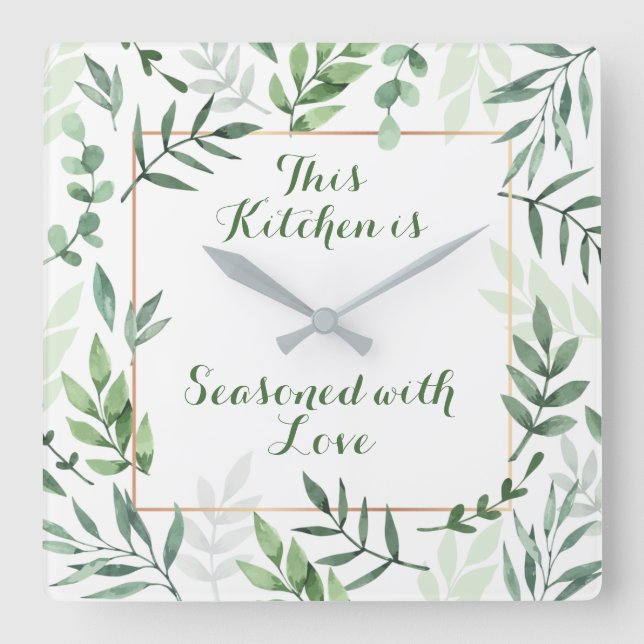 This Kitchen is Seasoned with Love Wall Clock (Front)