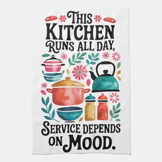 This Kitchen Runs all day Towel (Vertical)