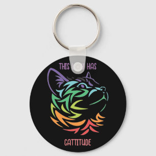 This Lady has Catitude  Keychain