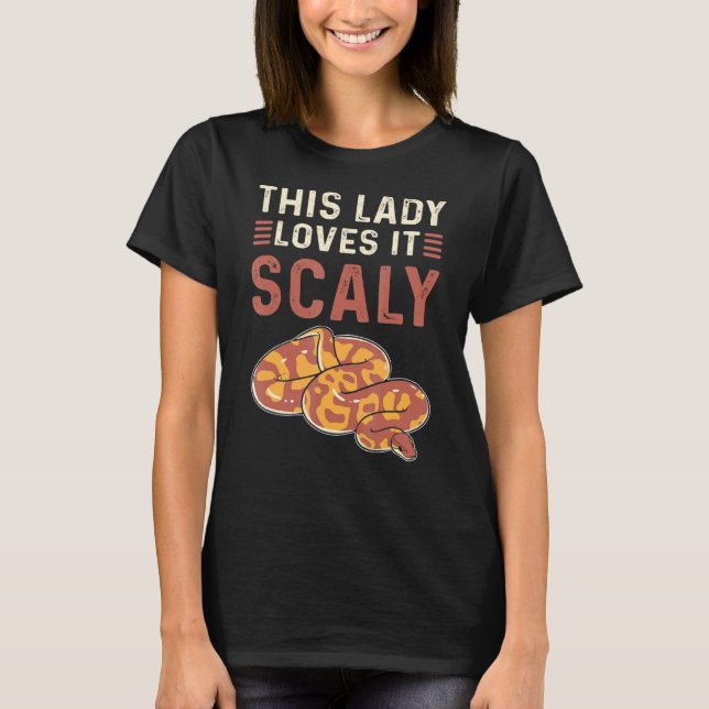 This Lady Loves It Scaly Royal Python Banana Ball  T-Shirt (Front)