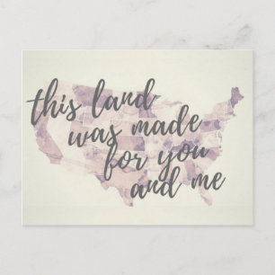 This Land Patriotic Protest Postcard