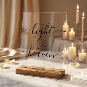 This Light Burns Wedding Memorial Acrylic Sign