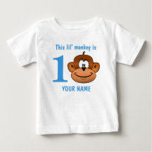 This Lil' monkey is one two three First Birthday