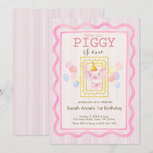 This Lil Piggy Birthday Party Invitation 