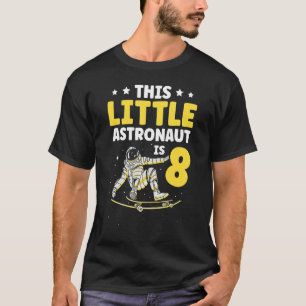 This Little Astronaut Is 8 Planet Spaceship Happy  T-Shirt