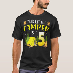 This Little Camper Is 5 Birthday 5th Funny Camping T-Shirt
