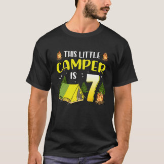 This Little Camper Is 7 Birthday Funny Camping Bir T-Shirt