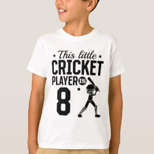 This Little Cricket Player Is 8 Years Old - 8th Bi T-Shirt