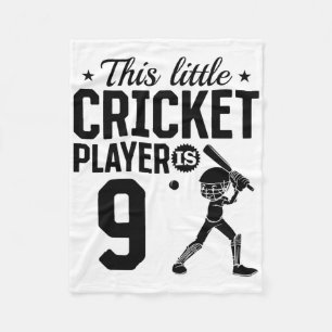 This Little Cricket Player Is 9 Years Old - 9th Bi Fleece Blanket