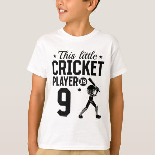 This Little Cricket Player Is 9 Years Old - 9th Bi T-Shirt