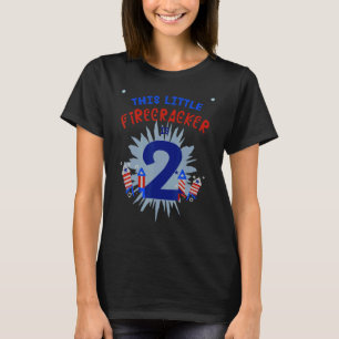 This Little Firecracker Is Two 2 Boy Girl 2nd Birt T-Shirt