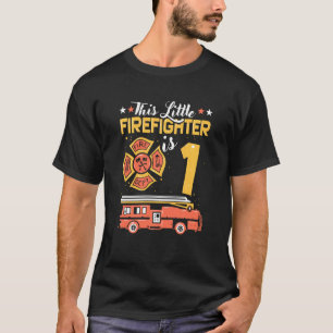 This Little Firefighter Is 1 1st Birthday Fireman T-Shirt
