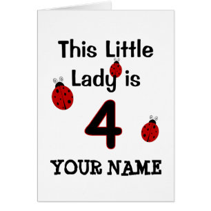 This Little Lady is 4!  Ladybug T-shirt for girls!