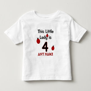 This Little Lady is 4! Ladybug T-shirt for girls!