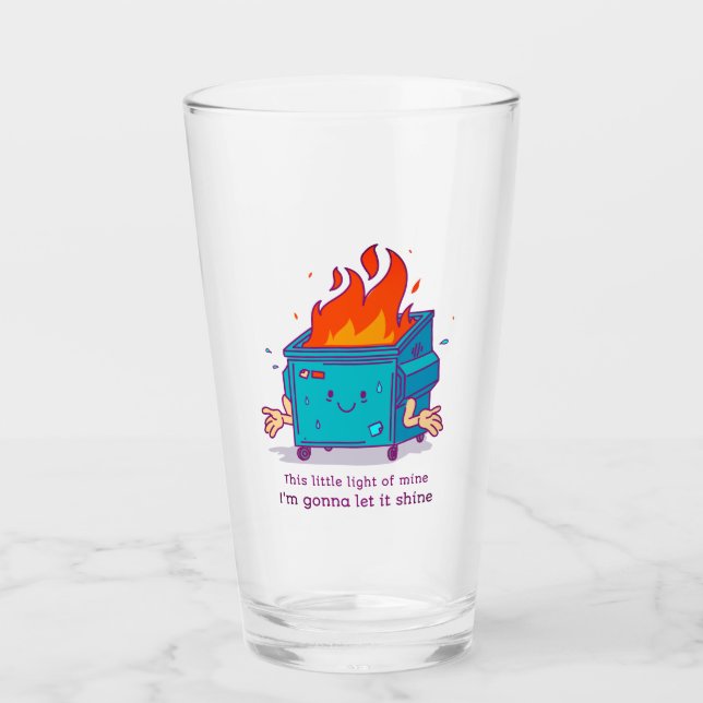 This Little Light: Dumpster Fire Pint Glass (Front)