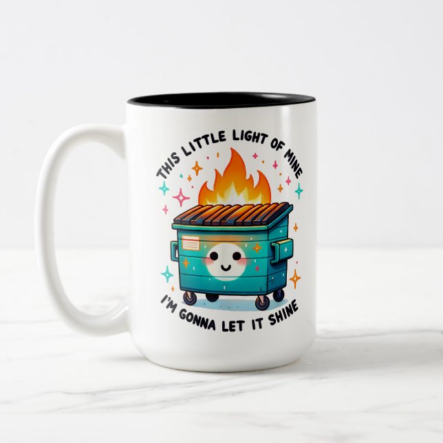 This Little Light Of Mine - Dumpster Fire Two-Tone Coffee Mug (Left)