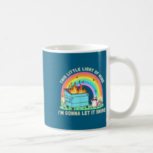 This little light of raccoon dumpster fire meme coffee mug