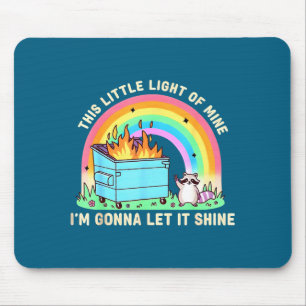 This little light of raccoon dumpster fire meme mouse pad