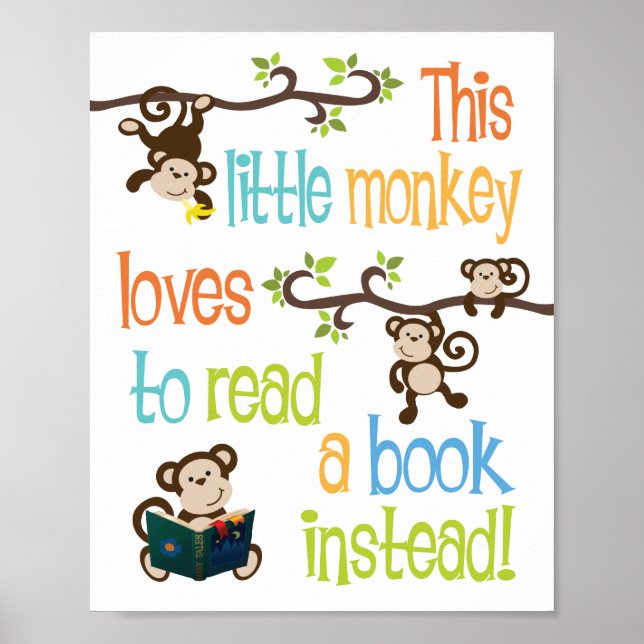 This Little Monkey Love To Read Poster (Front)