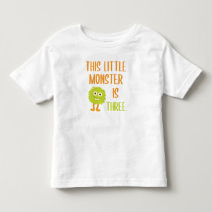 This Little Monster is Three // Cute Birthday Toddler T-shirt