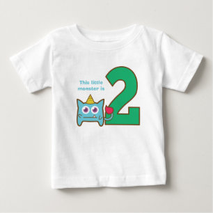This little monster is two, 2nd birthday baby T-Shirt