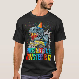This Little Monster Truck Is 11th Birthday T-Shirt