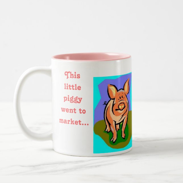 This Little Piggy pig/bacon breakfast mug (Left)