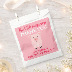 This Little Piggy Says Thank You Farm Animal Favour Bag