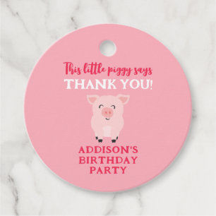 This Little Piggy Says Thank You Farm Animal Favour Tags