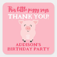 This Little Piggy Says Thank You Farm Animal