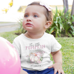 This Little Pumpkin Birthday Baby Pink T-Shirt