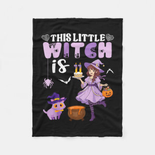 This little witch is 11 years old birthday fleece blanket