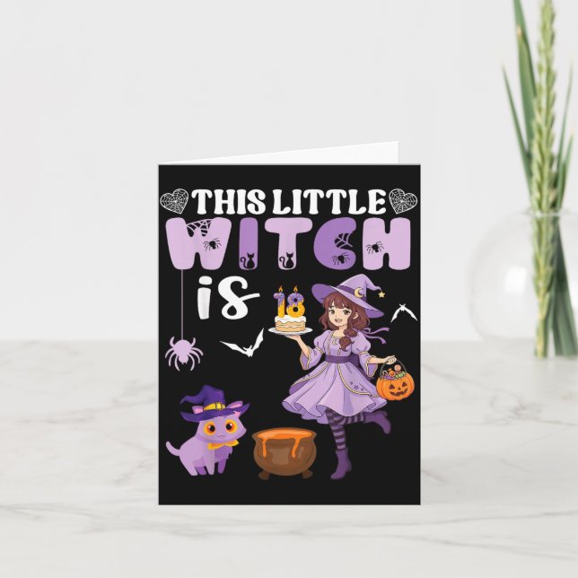 This Little Witch Is 18 Years Old Birthday Card (Front)