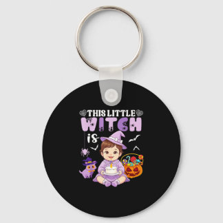 This little witch is 1 year old birthday halloween keychain