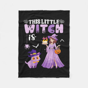 This little witch is 23 years old birthday fleece blanket