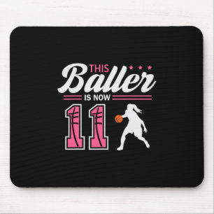 This Ller Is Now 11 Year Old Sketll 11th Birthday Mouse Pad