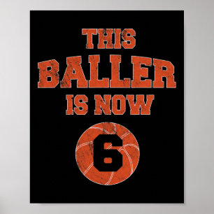 This Ller Is Now 6 - Kids 6th Birthday Sketll Poster